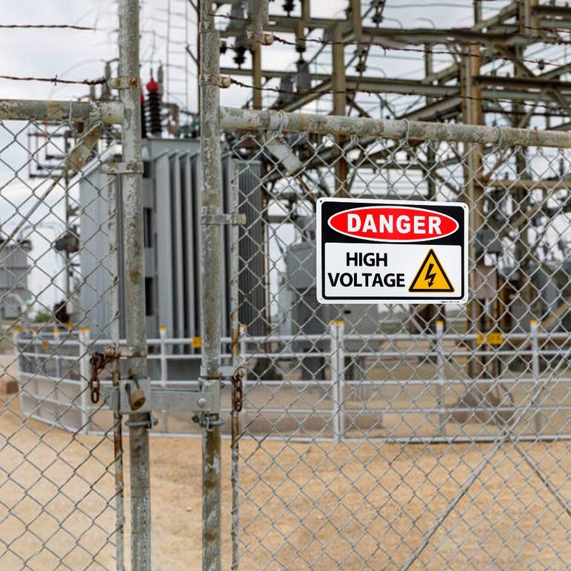 Enjoyist 2-Pack Danger - High Voltage Sign, 10"x 7" .04" Aluminum Reflective Sign Rust Free Aluminum-UV Protected and Weatherproof - Image 5